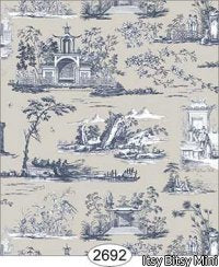 Rose Hill Toile, Navy, Gray