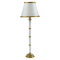 Brass and White Floor Lamp, Disc