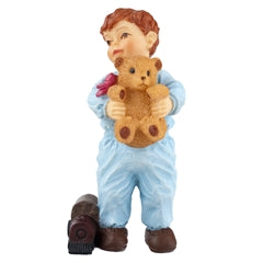 PJ Little Boy with Teddy Bear Doll, Resin, DISC