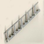 1/4" Scale 45-Degree Wooden Staircase