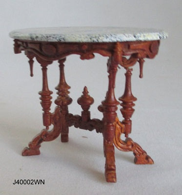 Victorian Tea Table, Marble Top, Walnut