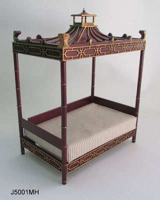 Chinese Bed, Gold & Walnut