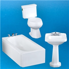 Modern White Resin Bathroom Set 3pc