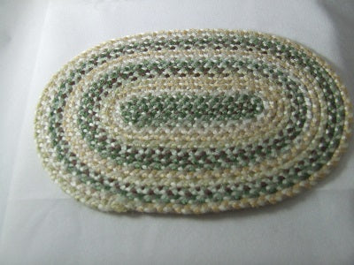 Braided Rug, Oval, Greens & Yellows & Brown