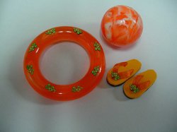 Swim Tube, Ball, & Flip Flops, Orange