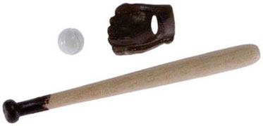 Baseball Bat, Ball, & Glove, 3pc