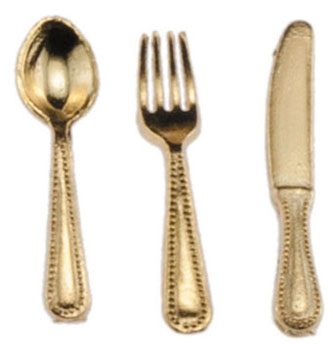 Flatware, Gold, 12pc