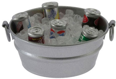 Tub with Ice & Canned Drinks