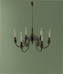 6-Arm Tudor/Georgian Chandelier, Dark Bronze