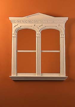 Golden Gate Decorated Double Window, White