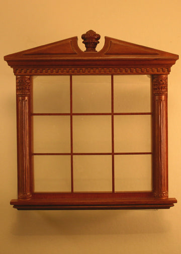 Corinthian Carved Double Window, Walnut
