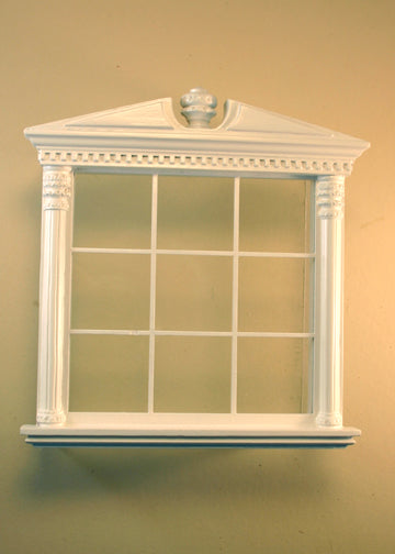 Corinthian Carved Double Window, White