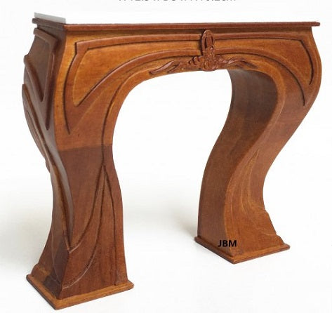 Art Nouveau Fireplace, Walnut