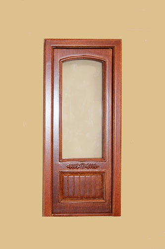 Provincial Single Door with Glass, Walnut