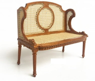 Louis XVI 2 Seater Hall Bench, Walnut