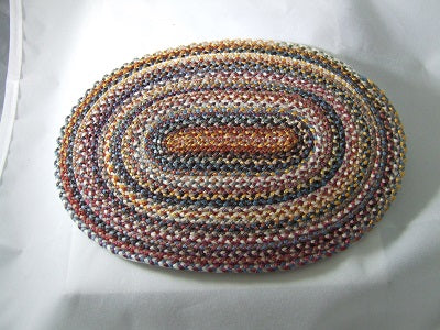 Braided Rug, Oval, Brown & Gold