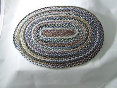 Braided Rug, Oval, Browns & Blues