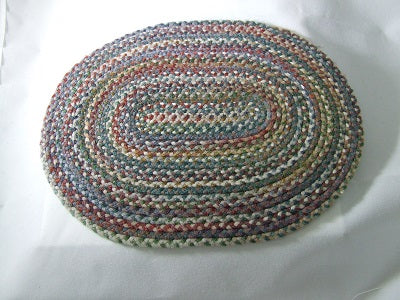 Braided Rug, Oval, Browns and Burgandy