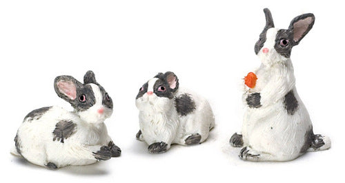 Rabbit Set, Gray & White, 3pc