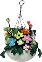 Spring Flowers in Hanging Pot