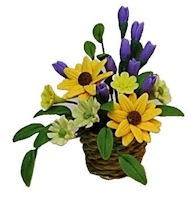 Garden Flowers in Basket