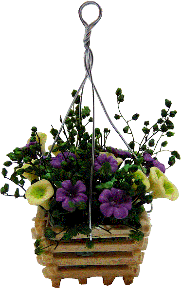 Yellow & Lavender Floral Hanging Basket