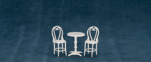 Cafe Table & Chairs, White