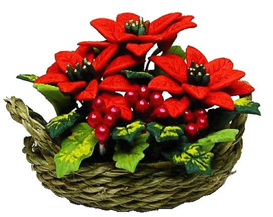 Poinsettias in Basket Arrangement