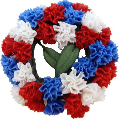 Wreath, Red, White, Blue Floral