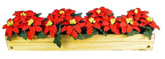 Red Poinsettia Window Box