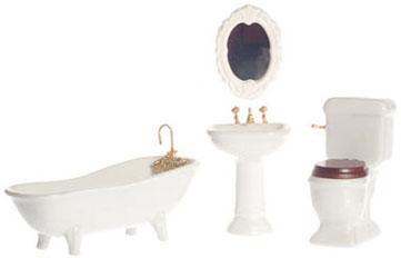 Classic White Bathroom, Porcelain, 4pc