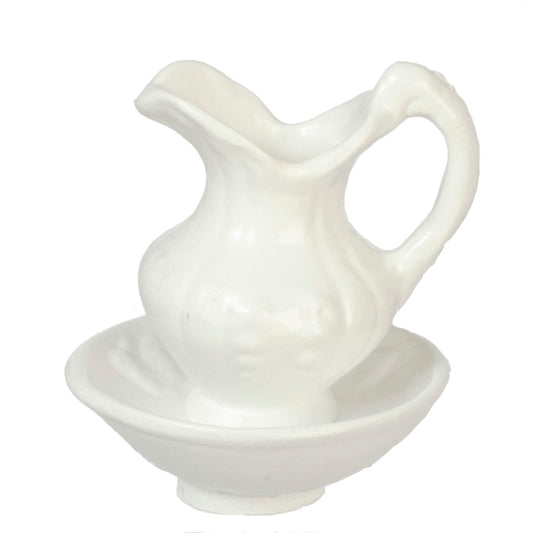 Pitcher & Bowl, White