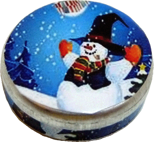 Snowman Tin, Empty