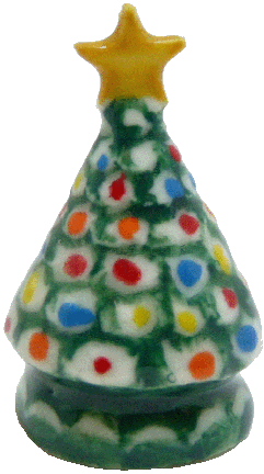 Ceramic Christmas Tree, Gold Star