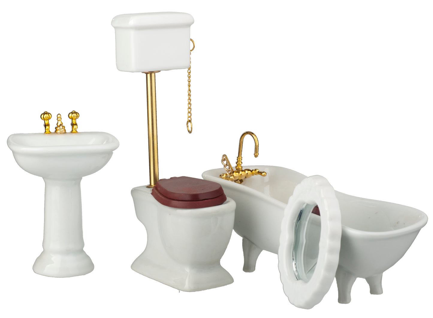 Bathroom Set, White, 4pc