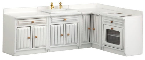 Beaded Kitchen Set, White, 4pc