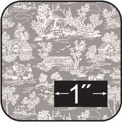 Reverse Toile Gray Cotton Fabric