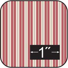 Toile Stripe Red Cotton Fabric