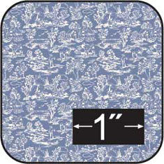 1/2" Scale Camp. Blue Reverse Cotton Fabric