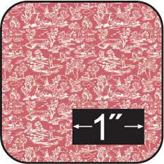 1/2" Scale Camp. Red Reverse Cotton Fabric