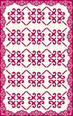 1/4" Scale Garnet Victoria Floorcloth