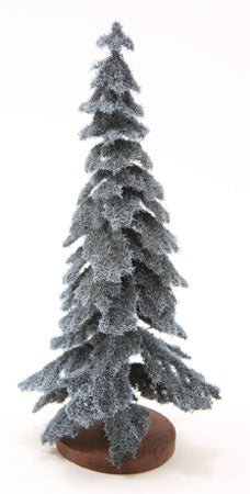 Spruce Tree on Disc Base, 6 Inch Tall, Blue