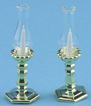 Polished Gold Candlesticks, 2pc