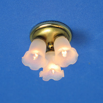 3-Tulip Shade Ceiling Fixture