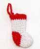 Handknit Stocking, Red & White