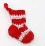 Handknit Stocking, Red & White Stripe