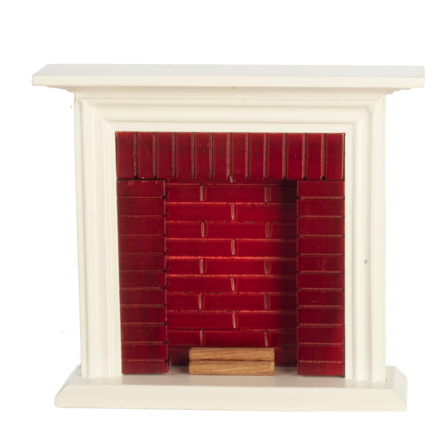 Fireplace, Faux Brick, White