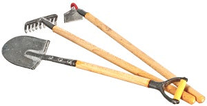 Large Garden Tools, 3pc