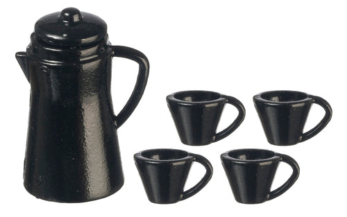 Black Coffee Set, 5pc