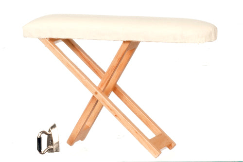 Folding Ironing Board with Iron, Oak